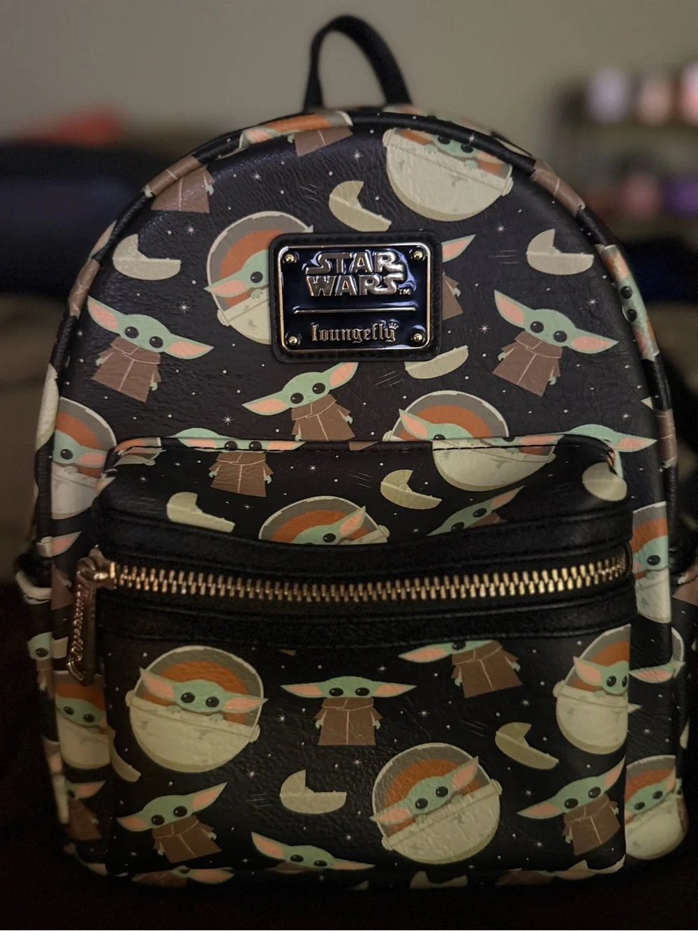 Loungefly Star Wars Grogu Mini Backpack - Black, Mint, Cream, Tan